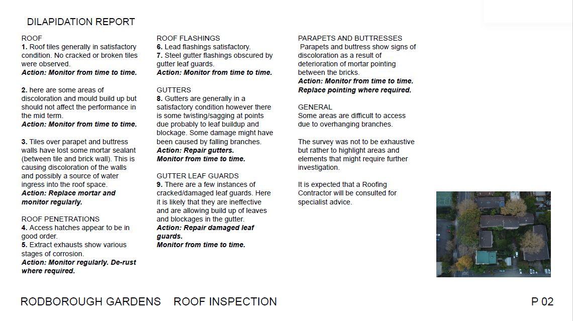 Rodborough Apartments Roof Inspection and Report