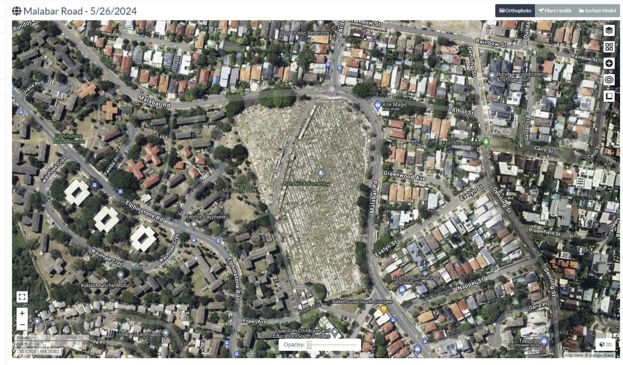 Randwick cemetery 3D map