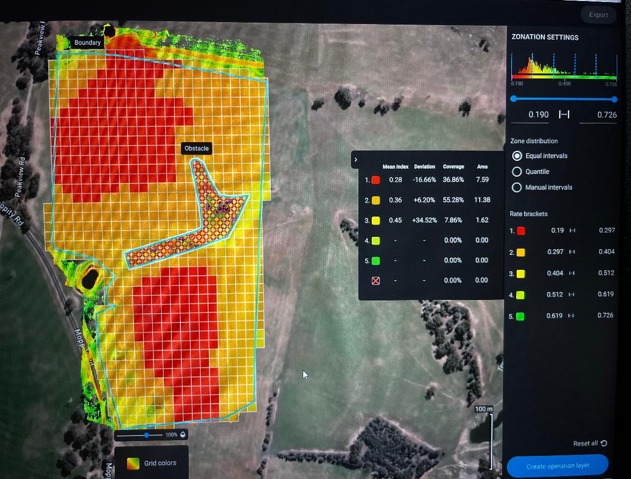 Prescription map for fertiliser